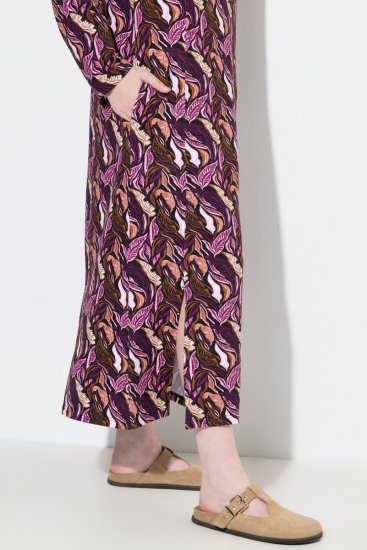Ulla Popken 843358 Vestido de felpa estampado Ciruela - Vestidos sudadera - 