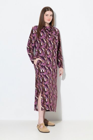 Ulla Popken 843358 Vestido de felpa estampado Ciruela - Vestidos sudadera - 