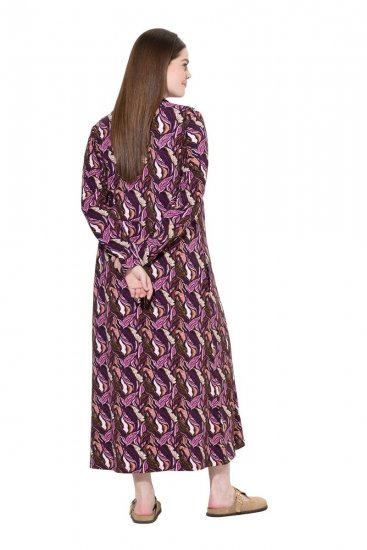 Ulla Popken 843358 Vestido de felpa estampado Ciruela - Vestidos sudadera - 