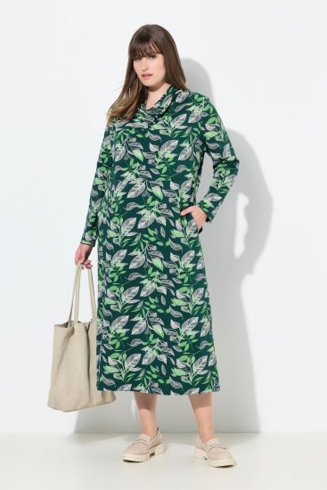 Ulla Popken 843496 Vestido de felpa estampado Coral - Vestidos sudadera - 