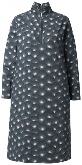 Ulla Popken 843506 Vestido de felpa estampado Negro - Vestidos sudadera - 