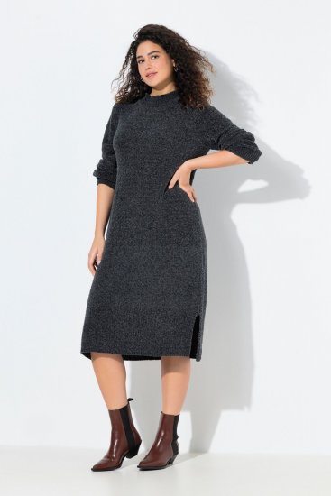 Ulla Popken 843592 Vestido de manga larga Antracita - Vestidos de punto - 