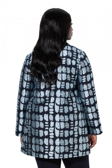 Ulla Popken 843937 Blazer texturizado estampado Azul marino - Blazers - Blazers en tallas grandes para mujer