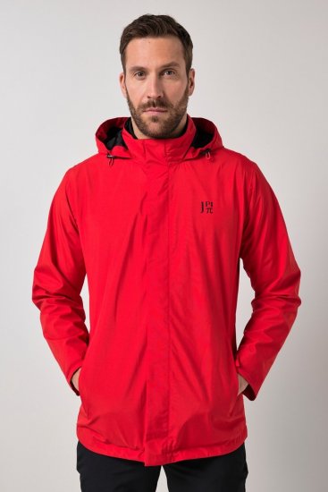 Jay-Pi 844210 Chubasquero con capucha plegable Rojo salsa - Chaquetas - Chaquetas Tallas Grandes 2XL-8XL