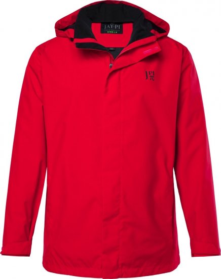 Jay-Pi 844210 Chubasquero con capucha plegable Rojo salsa - Chaquetas - Chaquetas Tallas Grandes 2XL-8XL