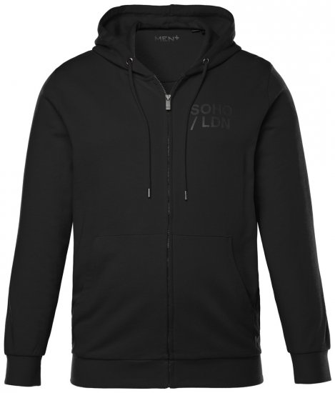Men+ 305 Sudadera con capucha y cremallera Soho LDN Negro - Sudaderas - Sudaderas 2XL-12XL