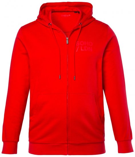 Men+ 305 Sudadera con capucha y cremallera Soho LDN Rojo chile - Sudaderas - Sudaderas 2XL-12XL