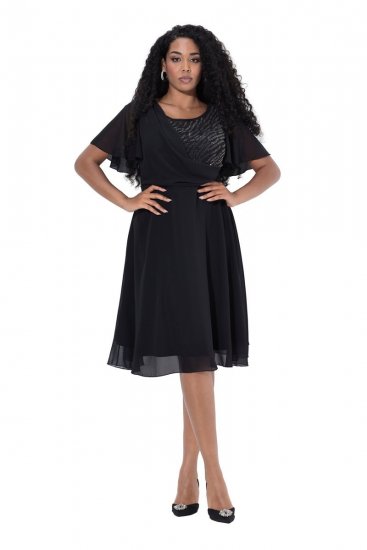 Ulla Popken 844356 Vestido de noche Negro - Vestidos de noche - Vestidos de fiesta de gran talla