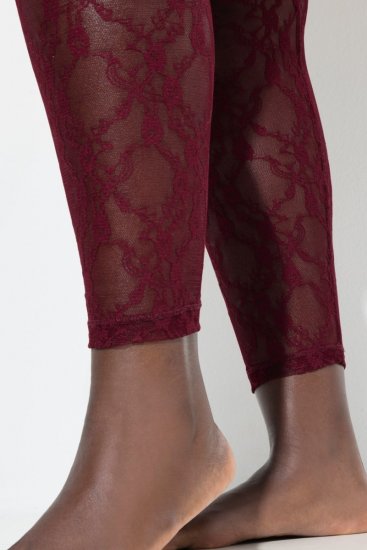 Ulla Popken 844543 Medias con encaje Burdeos - Medias & calcetines - 
