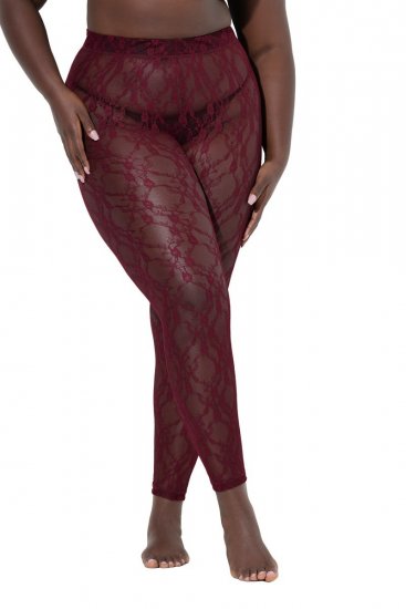 Ulla Popken 844543 Medias con encaje Burdeos - Medias & calcetines - 