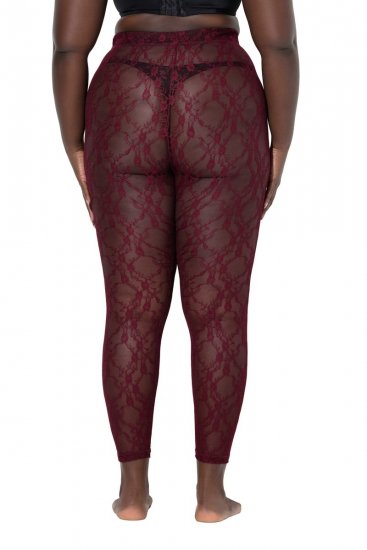 Ulla Popken 844543 Medias con encaje Burdeos - Medias & calcetines - 