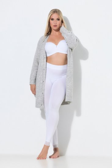 Ulla Popken 844563 Leggings de media con encaje Blanco - Medias & calcetines - 