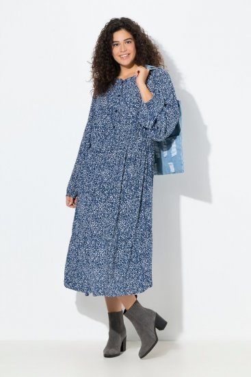 Ulla Popken 844594 Vestido midi de flores Azul marino - Vestidos midi - Vestidos midi de talla grande