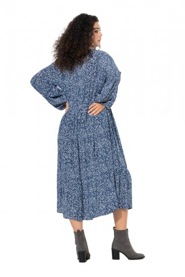 Ulla Popken 844594 Vestido midi de flores Azul marino - Vestidos midi - Vestidos midi de talla grande