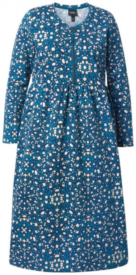 Ulla Popken 844722 Vestido de felpa estampado Petróleo - Vestidos sudadera - 