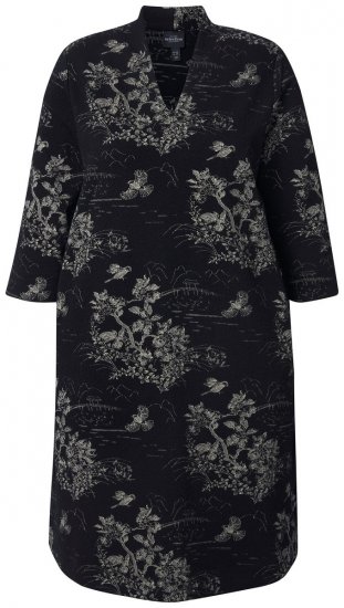 Ulla Popken 844739 Vestido con manga 3/4 Negro - Vestidos midi - Vestidos midi de talla grande