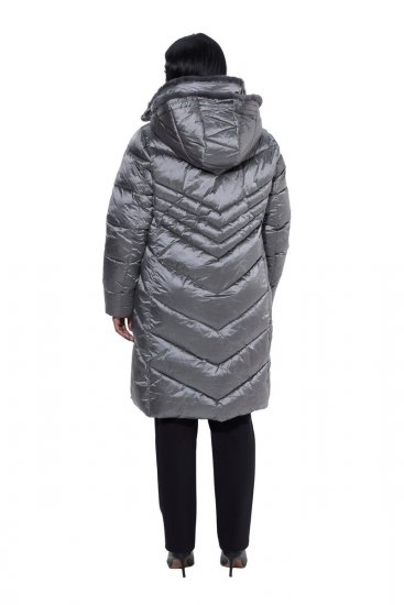 Ulla Popken 844764 Abrigo acolchado HYPRAR con brillo metalizado Antracita - Abrigos - Abrigos de talla grande