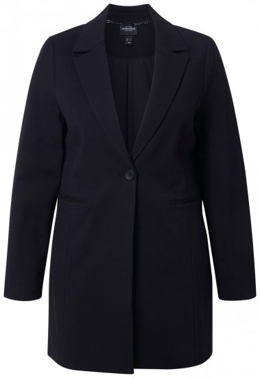 Ulla Popken 844842 Blazer de punto Negro - Blazers - Blazers en tallas grandes para mujer
