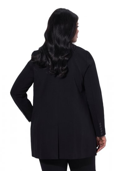 Ulla Popken 844842 Blazer de punto Negro - Blazers - Blazers en tallas grandes para mujer
