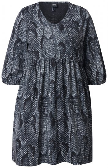 Ulla Popken 844945 Vestido de jersey estampado Negro - Vestidos de punto jersey - 
