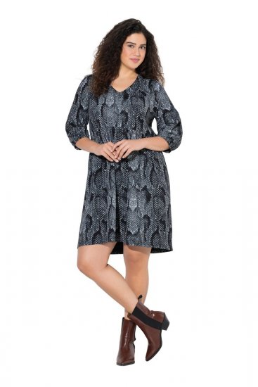 Ulla Popken 844945 Vestido de jersey estampado Negro - Vestidos de punto jersey - 