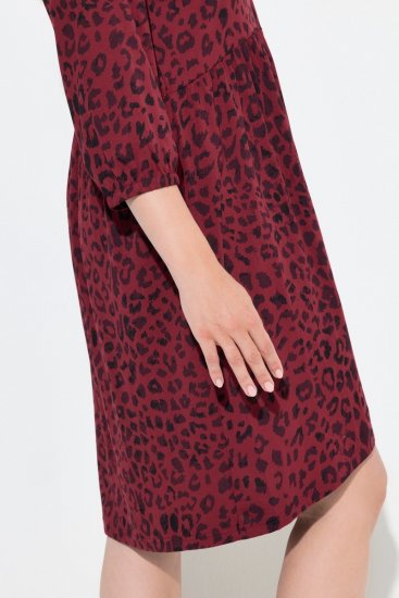 Ulla Popken 844945 Vestido de jersey evasé con cuello de pico Ciruela - Vestidos de punto jersey - 