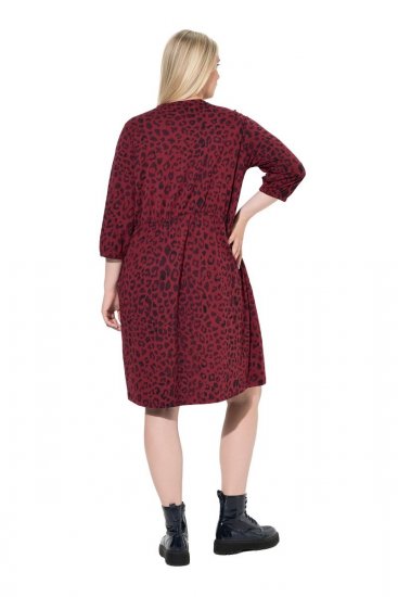 Ulla Popken 844945 Vestido de jersey evasé con cuello de pico Ciruela - Vestidos de punto jersey - 
