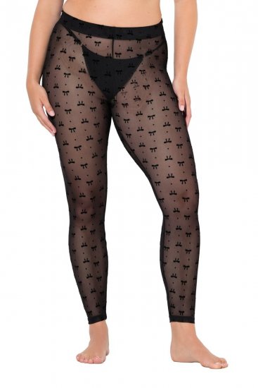 Ulla Popken 844970 Leggings de media con estampado Negro - Medias & calcetines - 