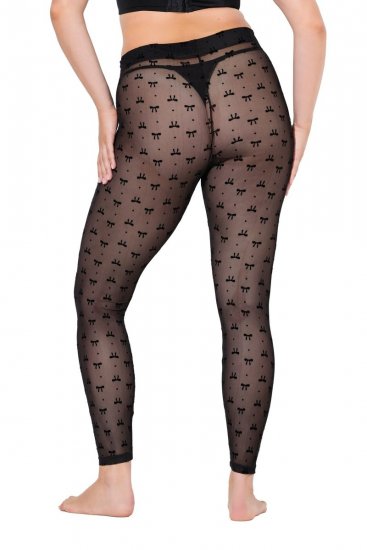 Ulla Popken 844970 Leggings de media con estampado Negro - Medias & calcetines - 