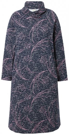 Ulla Popken 844993 Vestido de felpa estampado Azul marino - Vestidos sudadera - 