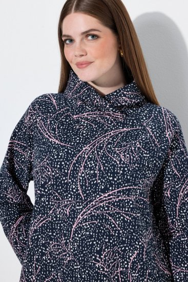 Ulla Popken 844993 Vestido de felpa estampado Azul marino - Vestidos sudadera - 
