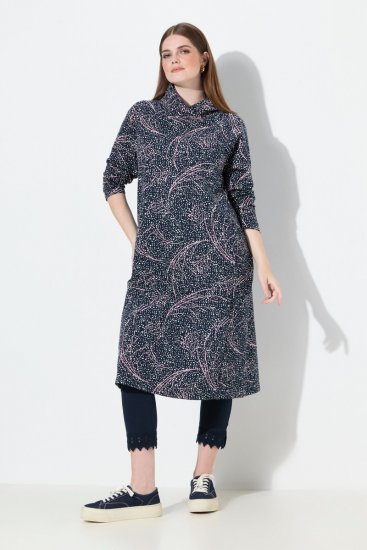 Ulla Popken 844993 Vestido de felpa estampado Azul marino - Vestidos sudadera - 