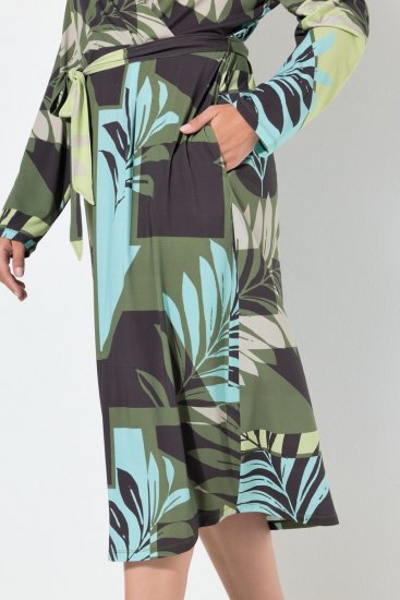 Ulla Popken 845122 Vestido midi estampado con bolsillos Turquesa - Vestidos midi - Vestidos midi de talla grande