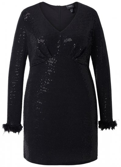 Ulla Popken 845145 Vestido de lentejuelas Negro - Vestidos de noche - Vestidos de fiesta de gran talla