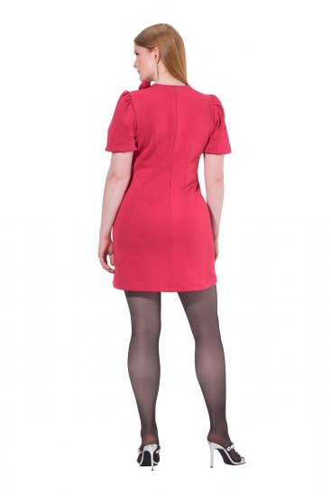 Ulla Popken 845148 Vestido ceñido de flores Magenta - Vestidos - Vestidos para todas las tallas