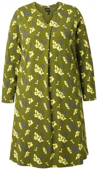 Ulla Popken 845190 Vestido de jersey de flores Turquesa - Vestidos de punto jersey - 