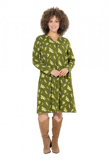 Ulla Popken 845190 Vestido de jersey de flores Turquesa - Vestidos de punto jersey - 