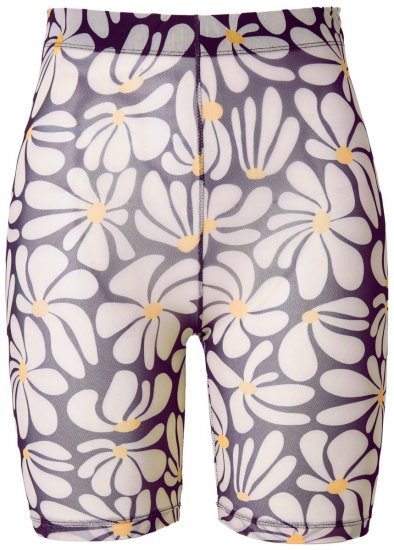 Ulla Popken 845285 Pantalón corto antirrozaduras de flores Negro - Culotes antirozaduras - 