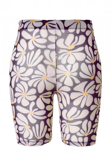 Ulla Popken 845285 Pantalón corto antirrozaduras de flores Negro - Culotes antirozaduras - 