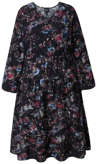 Ulla Popken 845287 Vestido midi estampado Negro - Vestidos midi - Vestidos midi de talla grande
