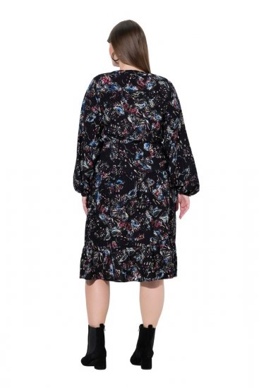Ulla Popken 845287 Vestido midi estampado Negro - Vestidos midi - Vestidos midi de talla grande