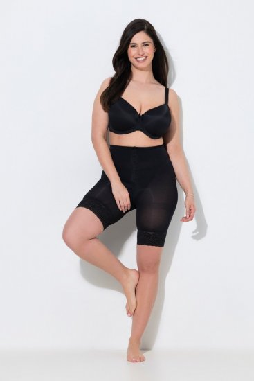 Ulla Popken 845319 Pantalón corto antirrozaduras con encaje Negro - Culotes antirozaduras - 