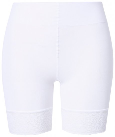 Ulla Popken 845319 Pantalón corto antirrozaduras con encaje Blanco - Culotes antirozaduras - 
