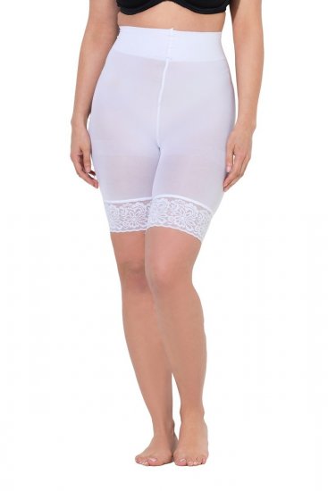 Ulla Popken 845319 Pantalón corto antirrozaduras con encaje Blanco - Culotes antirozaduras - 