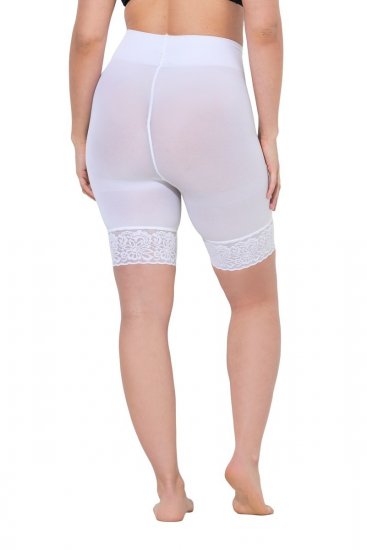 Ulla Popken 845319 Pantalón corto antirrozaduras con encaje Blanco - Culotes antirozaduras - 