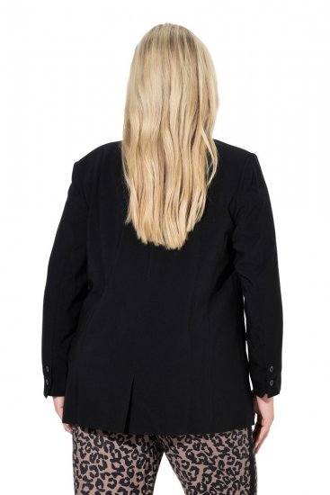 Ulla Popken 845336 Blazer elástico oversize de dos botones Negro - Blazers - Blazers en tallas grandes para mujer