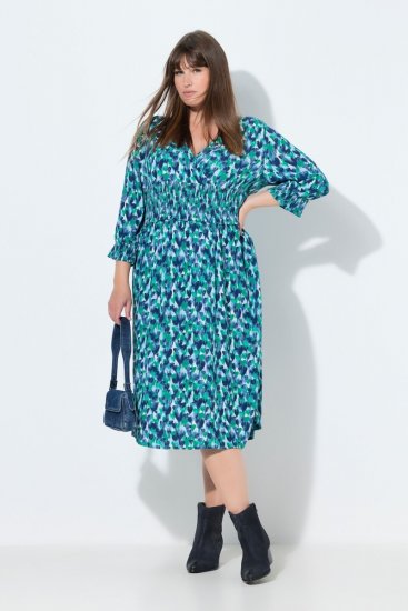 Ulla Popken 845360 Vestido midi estampado Azul claro - Vestidos midi - Vestidos midi de talla grande