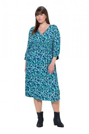 Ulla Popken 845360 Vestido midi estampado Azul claro - Vestidos midi - Vestidos midi de talla grande