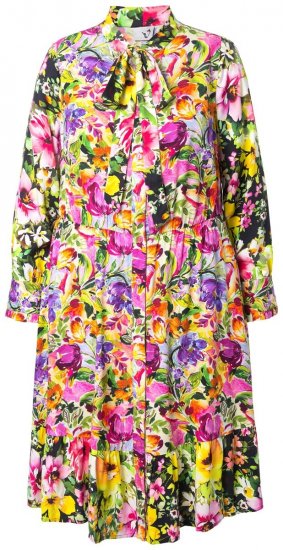 Ulla Popken 845512 Vestido camisero de flores Rojo baya - Vestidos midi - Vestidos midi de talla grande