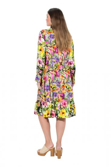 Ulla Popken 845512 Vestido camisero de flores Rojo baya - Vestidos midi - Vestidos midi de talla grande